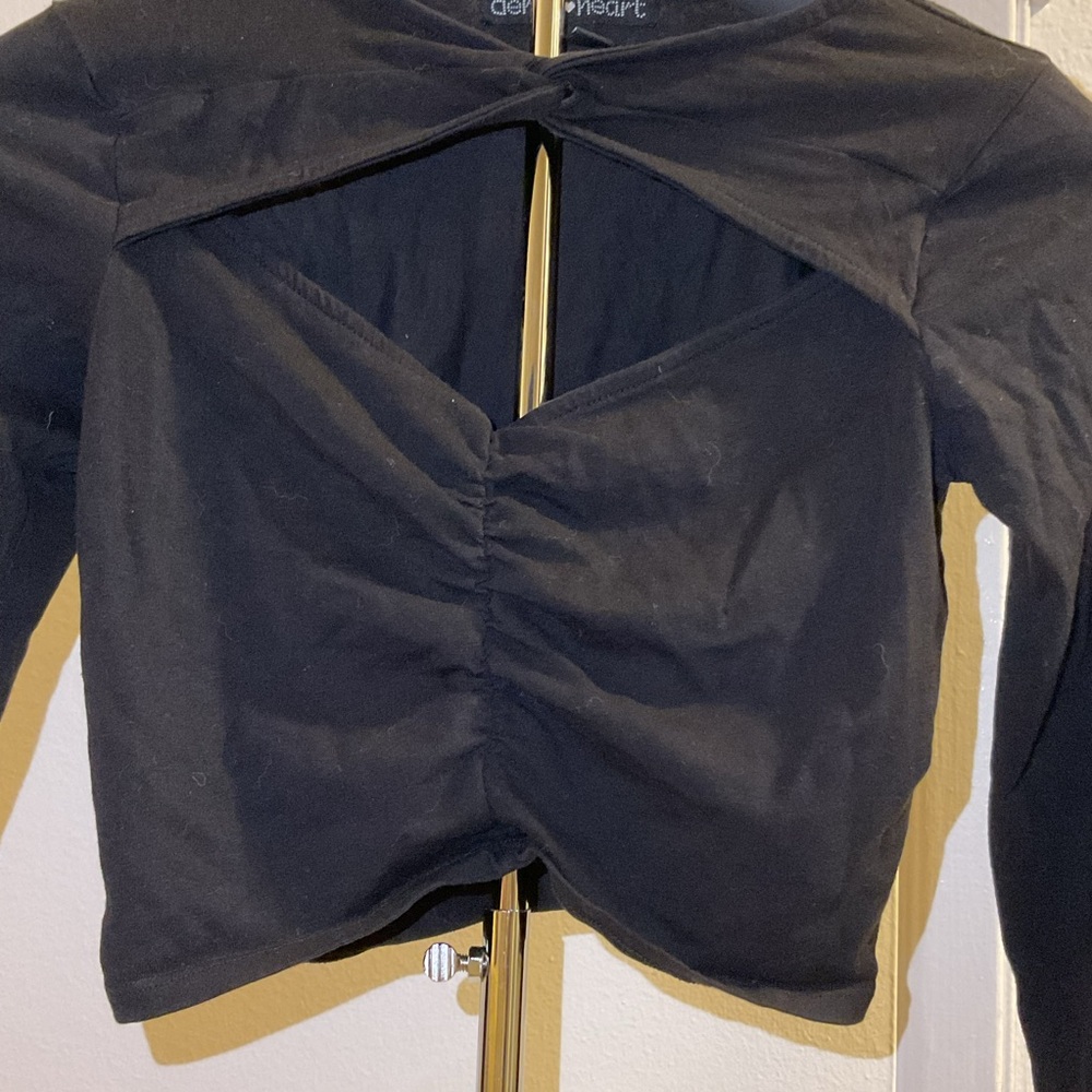 Derek Heart Black Cutout Top